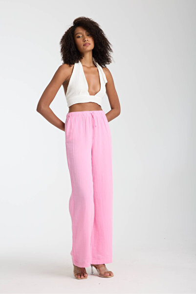 İLKCET MODA Muslin Oversize Palazzo Women's Trousers