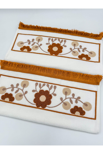 AYHANHOME Набір рушників для рук і обличчя з вишивкою і бахромою, 2 шт., 50x90