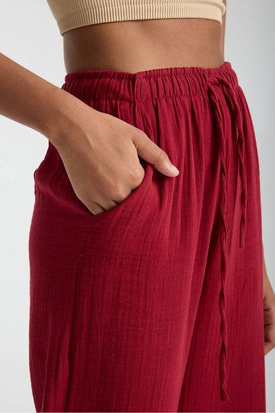 İLKCET MODA Pantaloni Palazzo oversize de muselină pentru femei