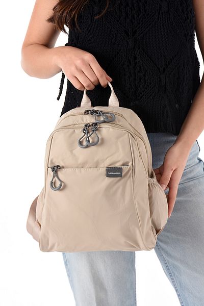 Sanmorris Sn 6009 Women's Shoulder Bag Handbag Water Resistant Parseut Fabric Beige
