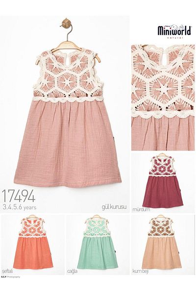 Miniworld Tri̇ko Robali Muslin Dress 3 - 6 Age Group 17494