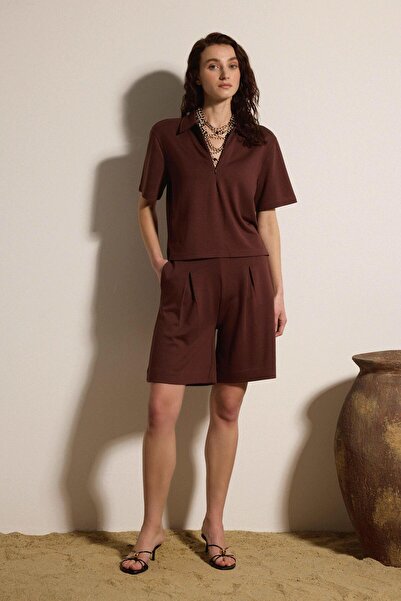 BABOKAH Dökümlü İnterlok Bermuda Şort