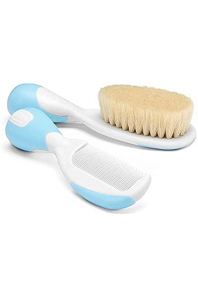 Chicco مجموعة فرشاة ومشط للأطفال باللون الأزرق للجنسين