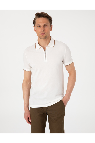 Pierre Cardin Ekru Slim Fit Polo Yaka Tişört 50307516-VR019