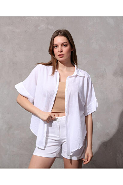 DAPHN ✅ Bağlamalı Düğmesiz Gömlek - %100 Pamuk, Günlük ve Şık Filiz Gömlek