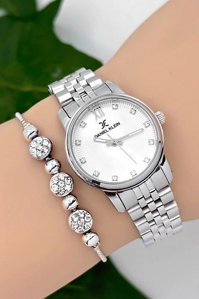 Daniel Klein Steel Cord Women Wrist Watch 3 Atm Water Resistant Silver Zmdk1184