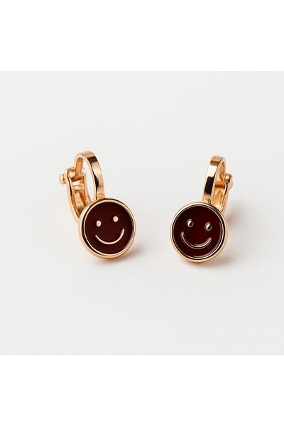 MakeWell Smiley Face Design Compression No Hole Earrings for Non-Pierced Ears