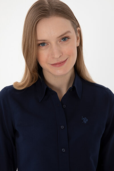 U.S. Polo Assn. Kadın Lacivert Uzun Kollu Basic Gömlek 50307726-VR033