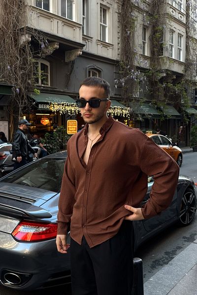 Livio Ferri Ανδρικό πουκάμισο Zoro Extra Soft Linen Look με μακρύ μανίκι, ελαφριά υφή