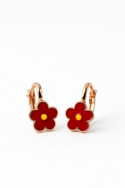 MakeWell Non-Perforated Earrings Ear for Children Without Holes Flower Design Clip-On Children's Earrings