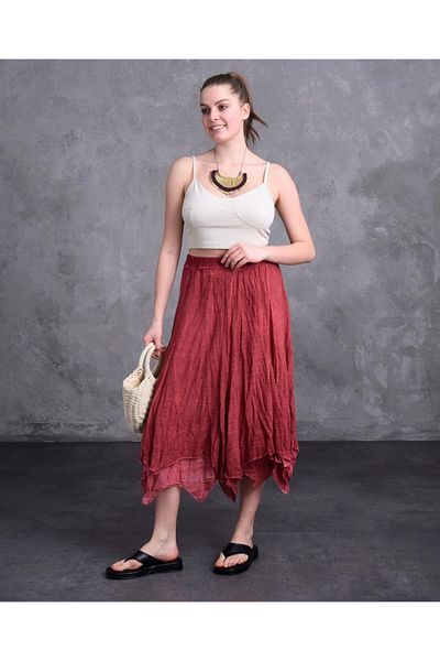 TEXTURA ✅   100% Cotton Elastic Waist Witch Skirt - Stylish and Comfortable Design