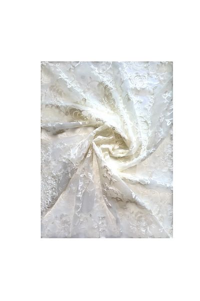 MAJESTIC STYLE FASHION Womens Unstitched material White and Navy Blue Geometric Pattern, Embroidered Neckline