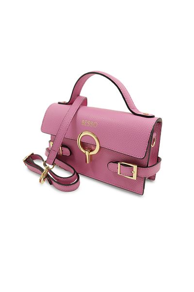 BESSO Splendore Chic Pink Genuine Leather Handbag