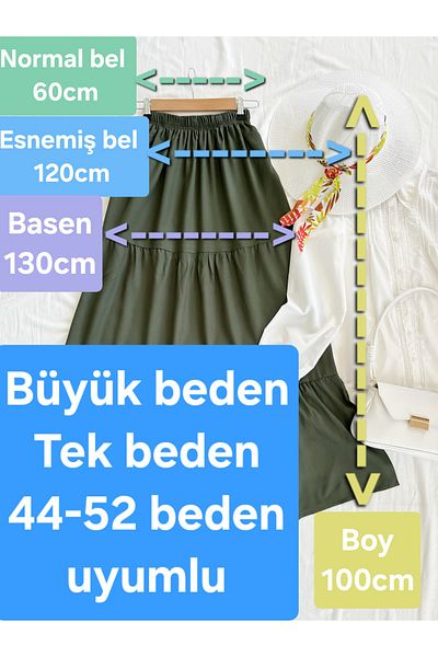 ENDAMIM Plus Size Viscosse Skirt