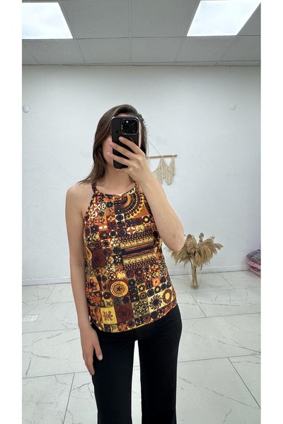 TEXTURA Stylish Halter Neck Blouse - Woven Fabric - Modern and Relaxed Fit