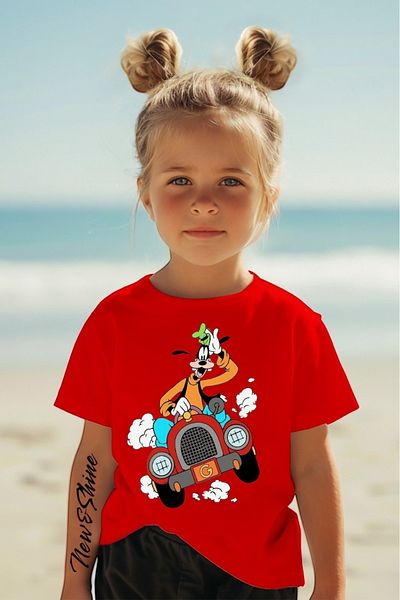 New Shine In Cart 6 and Above Purchases Get 1 T-Shirt as a Gift - Goofy Printed Oversized Children's T-Shirt