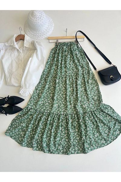 ENDAMIM Plus Size Viscosse Skirt