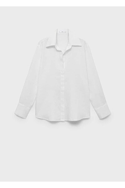 MANGO Woman Oversize keten gömlek