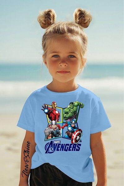 New Shine 1 tricou este un cadou pentru achiziții de 6 și peste în coș - Tricou pentru copii oversize cu imprimeu Avangers