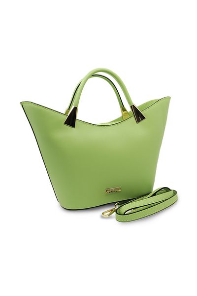 BESSO Geantă Dolce Eleganza verde din piele naturală