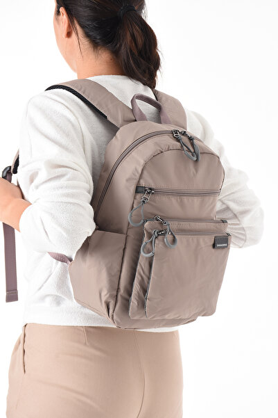 Sanmorris Sn 6002 Women's Shoulder Bag Handbag Water Resistant Parseut Fabric Sand