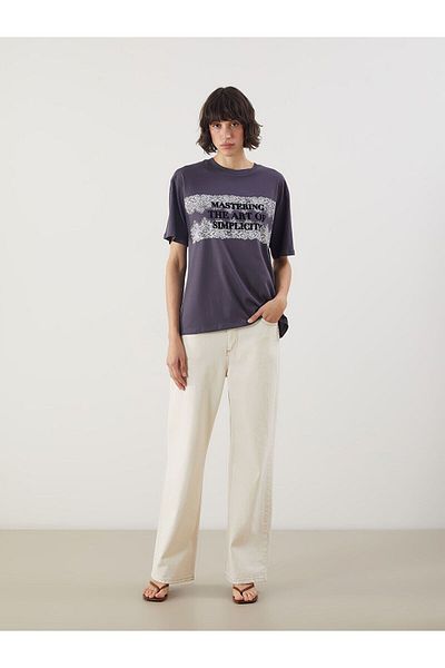LC Waikiki Crew Neck Printed Oversize Women's T-Shirt