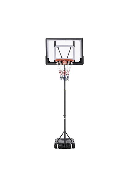 YALLA HomeGym Kids 5ft to 7ft Height Adjustable Basketball Hoop Stand, 32" Backboard, Portable Wheel