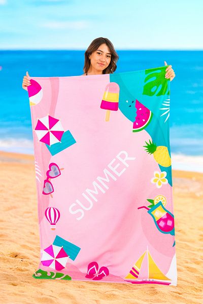 Caymoon Τυπωμένη Πετσέτα Παραλίας Oversized 100x170cm