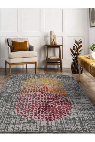 Serteks İskandinav Kilim Desenli Halı, Dokuma Taban Dekoratif Şönil Halı