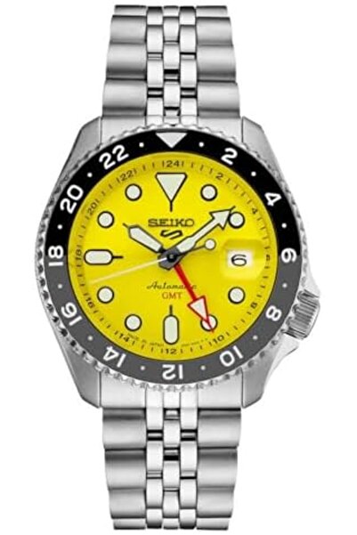 Seiko SSK017J1, Men Sports, GMT, Mechanical, Automatic, Stainless, Silver Tone