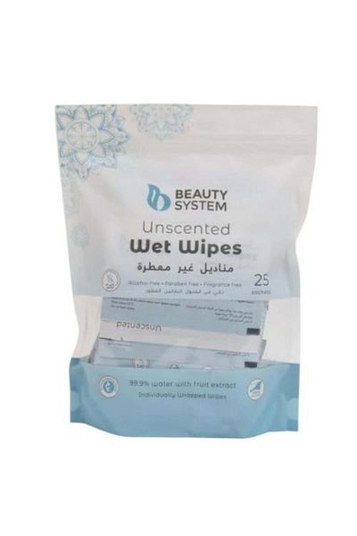 BEAUTY SYSTEM Unscented Wipes by Beauty System, 25 Wipes