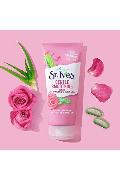 St. Ives سانت ايفز مقشر لطيف ومنعم بماء الورد وماء الورد الصبار