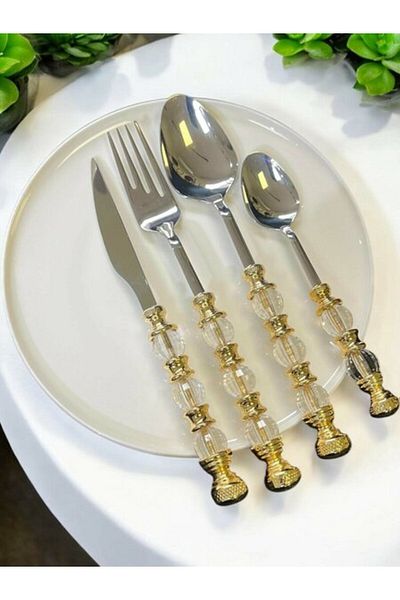 ROY KING Rustic 24 Piece Dining Set Gold