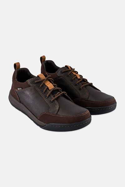CLARKS Men Standard Leather Lace Up Casual Shoes, Dark Brown