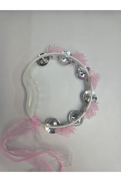 Fiyonks Atölye Gelin Nedime Tefi Çiçekli Süslü Kurdeleli, Kına Gecesi Düğün S...