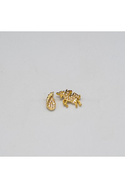 Piercing by Sever Combined Wing and Pegasus Unicorn Steel Piercing… Gold Color, Transparent Stones (Targus Helix Conch Flat)