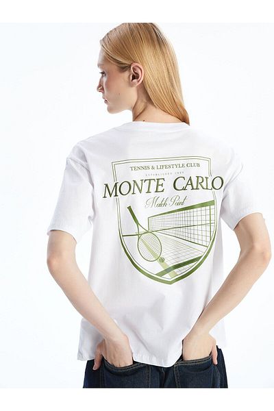 LC Waikiki Crew Neck Printed Oversize Women's T-Shirt