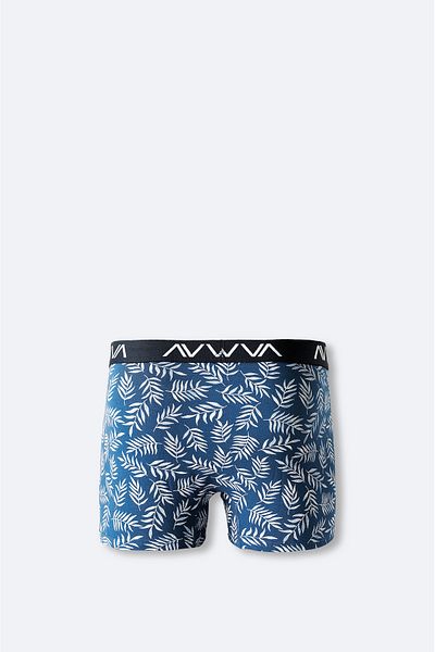 Avva Ανδρικά μποξεράκια με σχέδια Indigo Leaf - Flexible Cotton, A41y9515