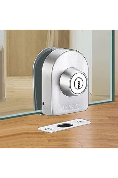 Generic Glass Door Lock, 304 Stainless Steel Glass Door Lock Heavy Duty Frameless Glass Door Lock with Keys,