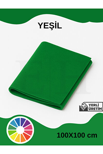 EUROLUXE Yeşil Renk Metrelik Ince Keçe Kumaş Keçe 1 Mm Aktivite Keçesi Renkli Keçe 1 Metre (100 Cm X 100 Cm)
