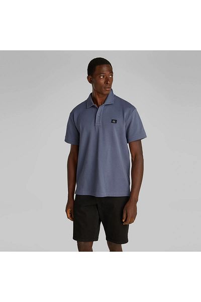 Calvin Klein Men's Polo Shirt Collar Button Closure Short Sleeve Gray Polo Neck T-Shirts J30J 327040 -Pcp