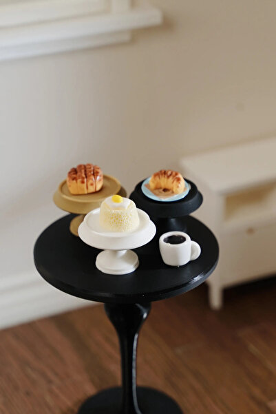 CharmFancy 1/12 Ölçek 1 Adet Pasta Tepsisi Yüksek Minyatür Diorama Eşya Aksesuar