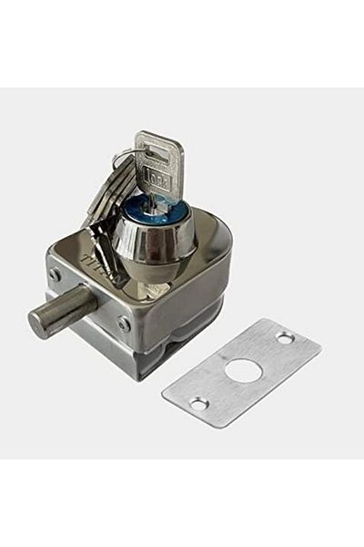 Generic Glass Door Lock, 304 Stainless Steel Glass Door Lock Heavy Duty Frameless Glass Door Lock with Keys,
