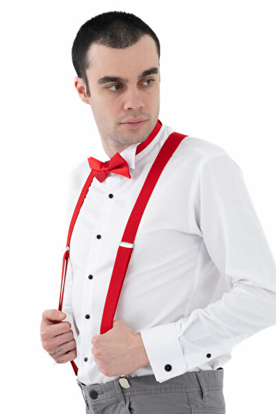 ELROZO Set of Trousers Suspenders and Bow Tie