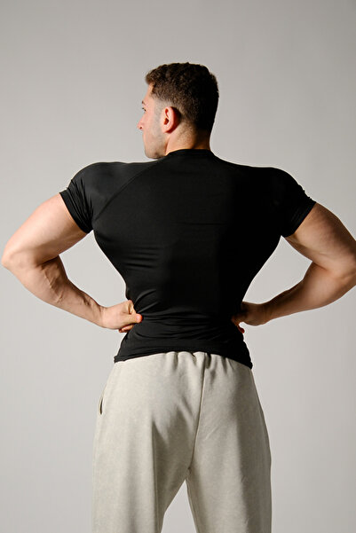 Thelood Black Short Sleeve Compression Tshirt Athlete Body