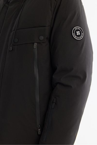 Avva Black Men's Goose down Ski Coat - Hood, Water Repellent, Windproof, -20 Degree Resistant A42Y6123