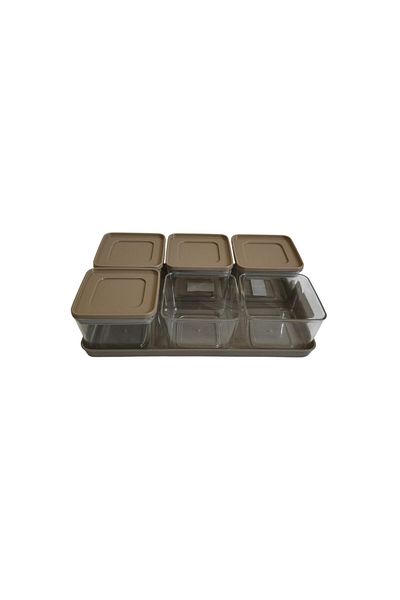 Leony 6 Compartment 13 Piece Breakfast Set / Storage Container Set with Tray and Vacuum Lid