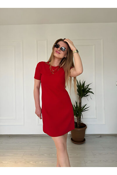 Store Kısa Kol Atlas Elbise