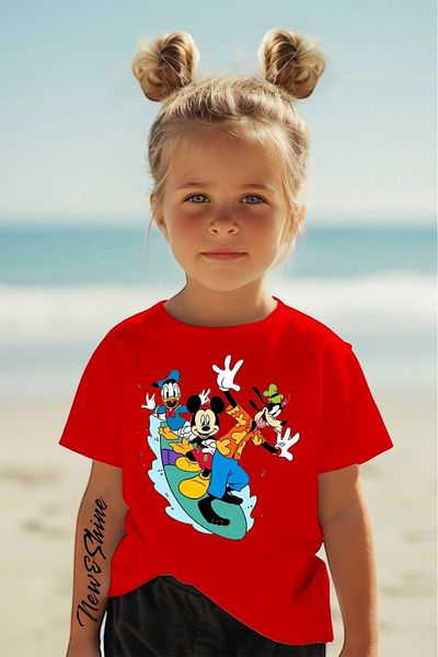 New Shine Goofy Mickey Goofy Printed Oversized Children's T-Shirt