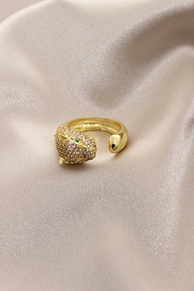 Adelita خاتم النمر ذو العيون الخضراء باللون الذهبي للموسم الجديد